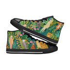Tropical Jungle Animals - Kids High Top Canvas Shoes