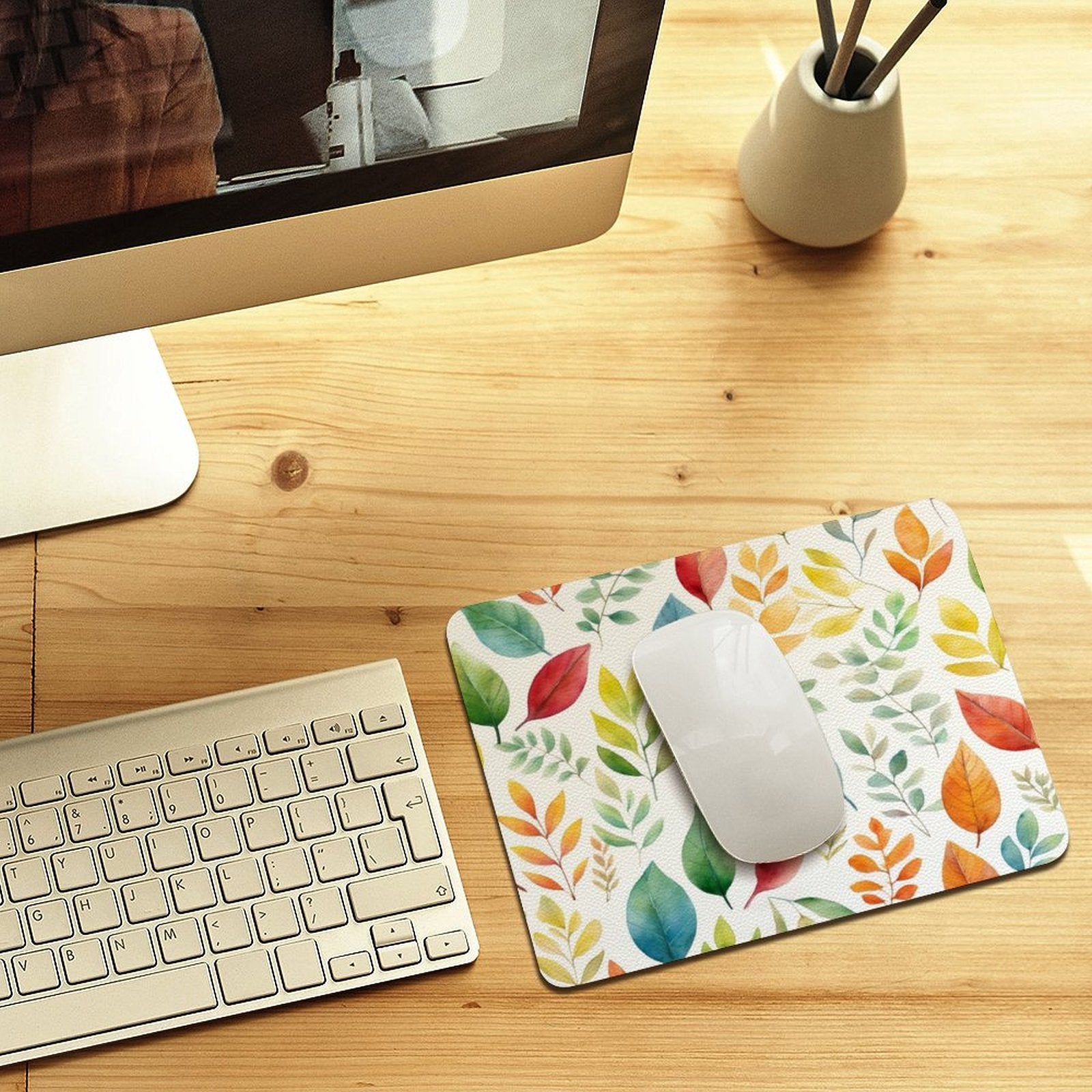 Autumn Leaves Leather Mouse Pad Leather Mouse Pad Plants Printed Offshore