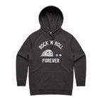 Rock And Roll Forever - Womens Hoodie Coal Womens Hoodie Music Printed In Australia