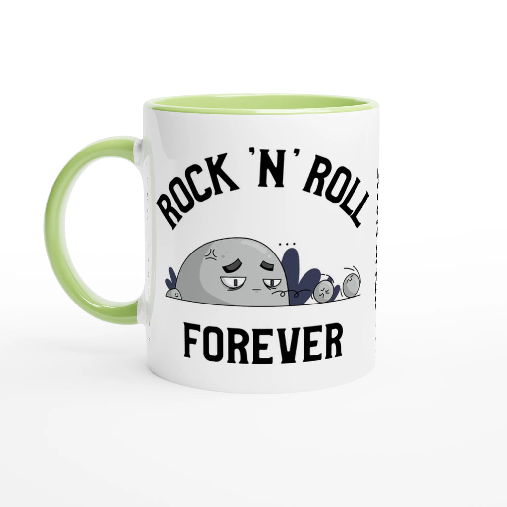 Personalise - Rock 'N' Roll Forever - White 11oz Ceramic Mug Ceramic Green Personalised Mug customise Globally Fulfilled Music personalise