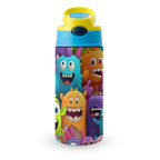 Crazy Colourful Monsters - Little Kids Water Bottle blue 350ml Little Kids Water Bottle Printed Offshore Sci Fi