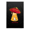 Here For The Cats, UFO - AS Colour Tea Towel Black One Size Tea Towel animal Printed In Australia Sci Fi