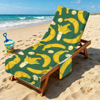 Happy Bananas Beach Chair Towel Cover with Side Pockets