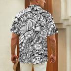 Entertainment Men's Short Sleeve Hawaiian Shirt Men's Hawaiian Shirt (New) Printed Offshore