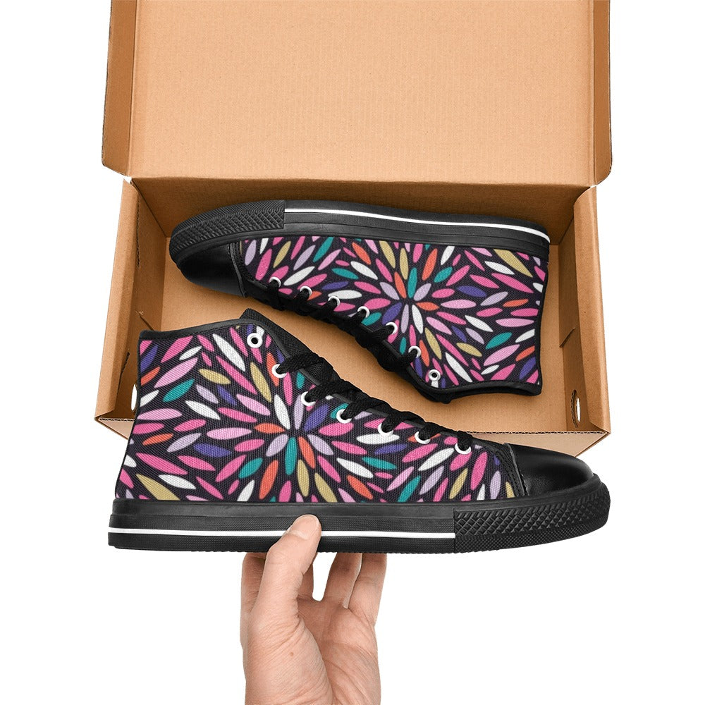 Colour Burst - Kids High Top Canvas Shoes