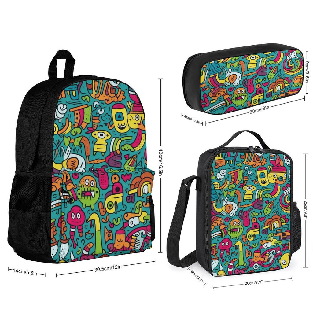 Crazy Characters - Three Piece Backpack Set