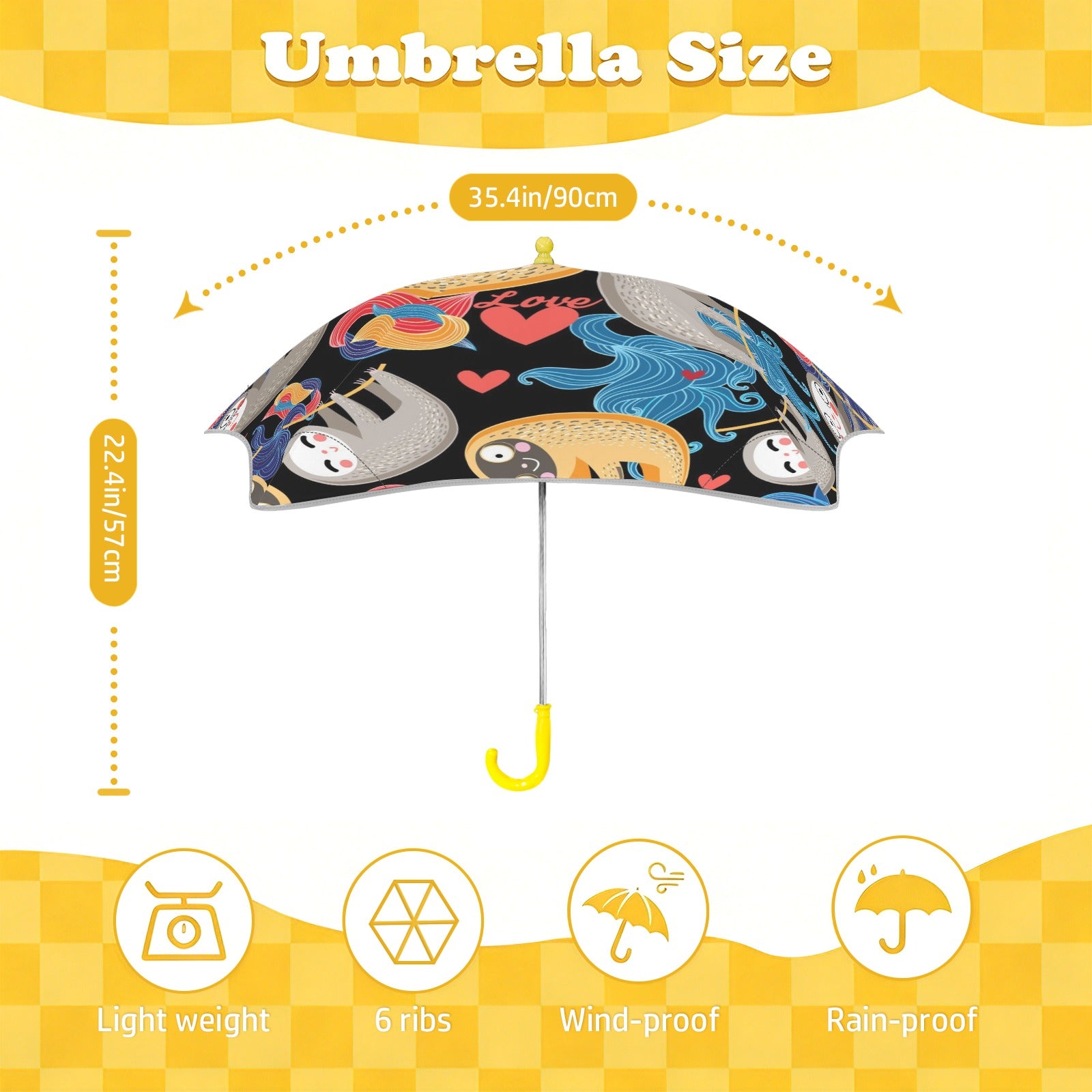 Sloths Kids Safe Round Corner Umbrella Kids Safe Round Corner Umbrella animal Printed Offshore