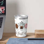 But First Coffee, Cute Characters Small Stainless Steel Travel Mug Cup 12oz/350ml