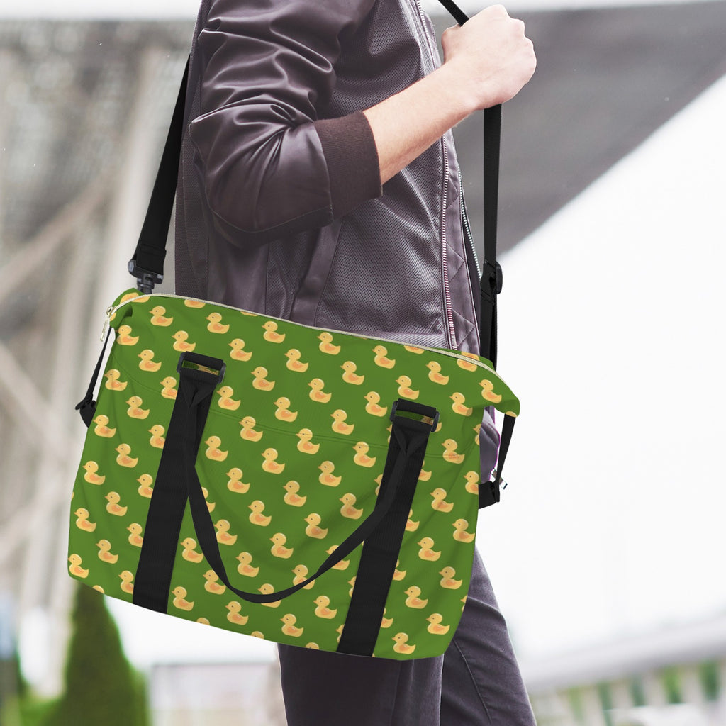 Rubber Ducks On Green Duffle Bag-Simple (Model 1715) Duffle Bag-Simple (1715)