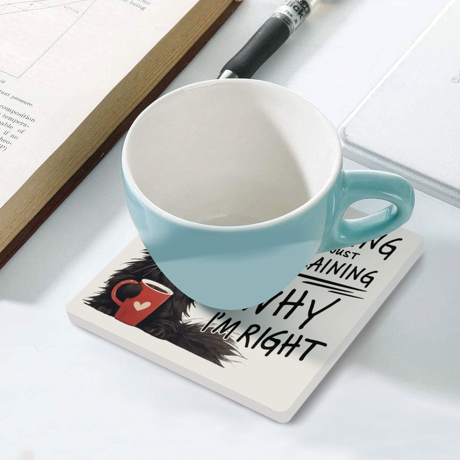 I'm Not Arguing, I'm Just Explaining Why I'm Right, Cat - Ceramic Coasters (Square) Ceramic Coasters animal Printed Offshore