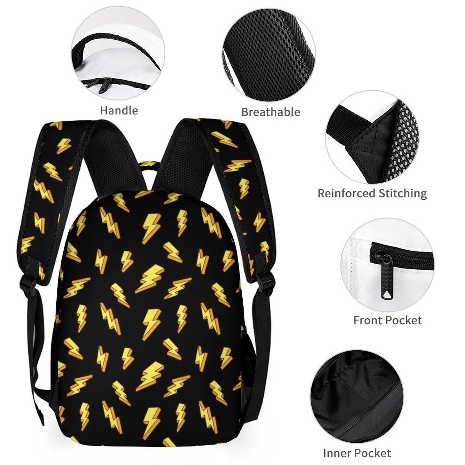 Lightning Bolts Backpack, Lunch Bag & Pencil Case Set