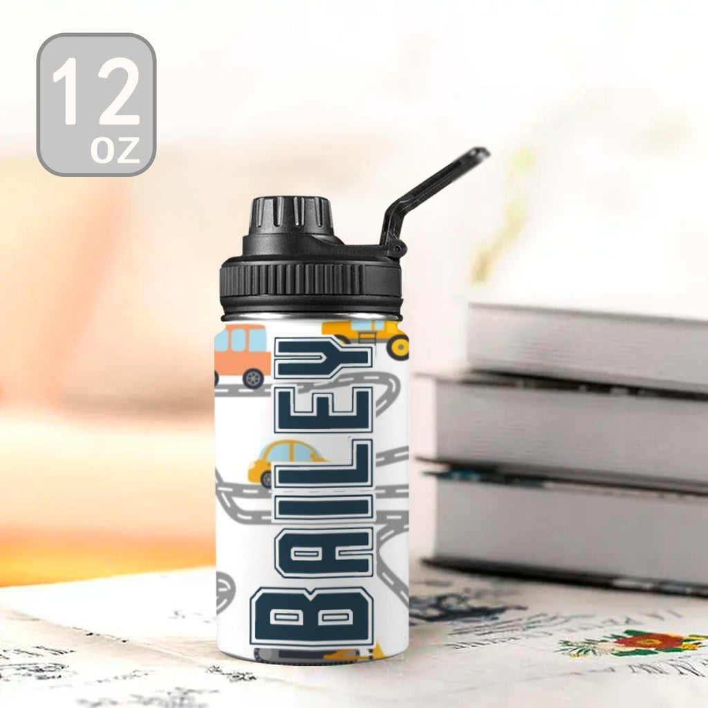 Personalised - On The Road - Kids Stainless Steel Water Bottle
