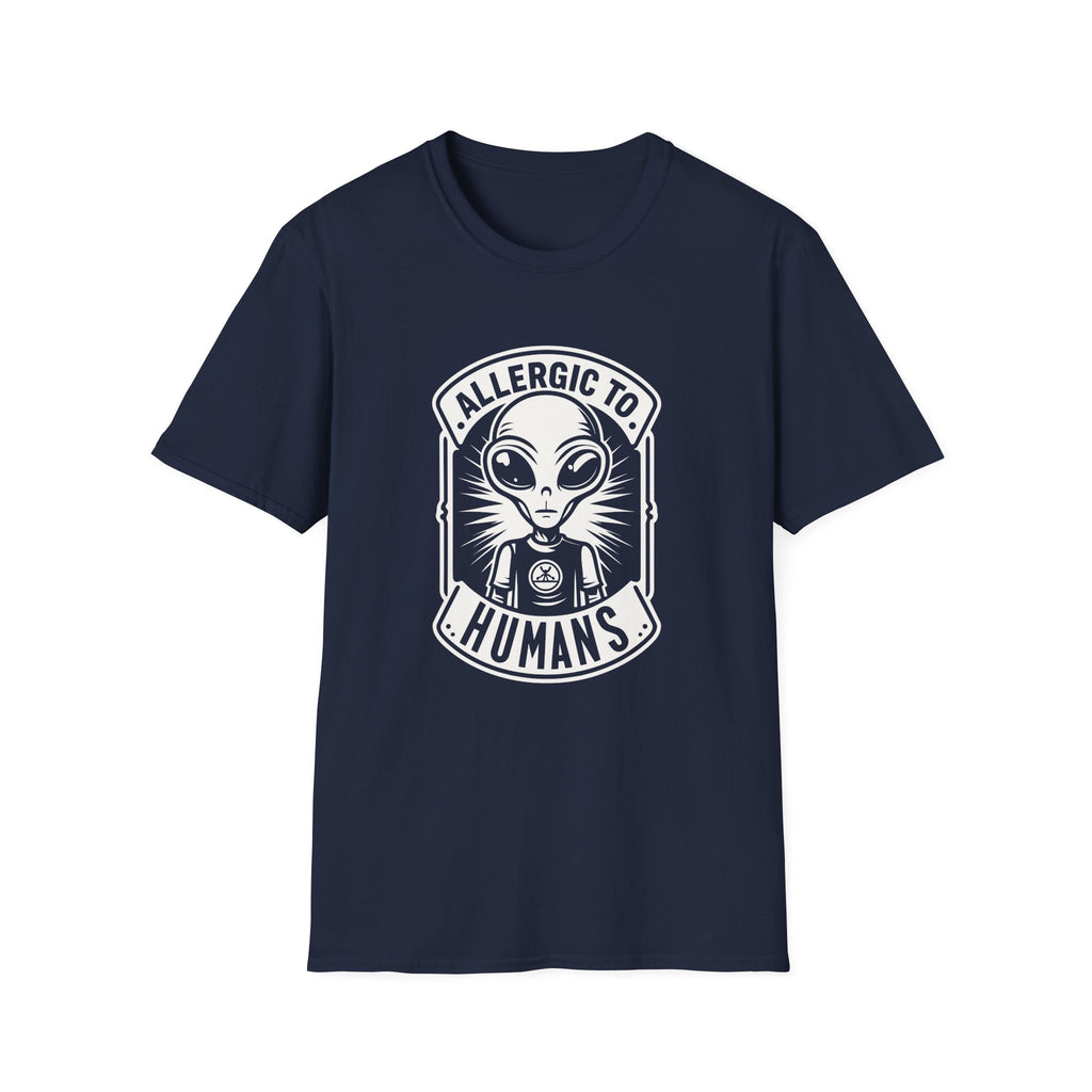 Allergic To Humans, Alien - Unisex Softstyle T-Shirt