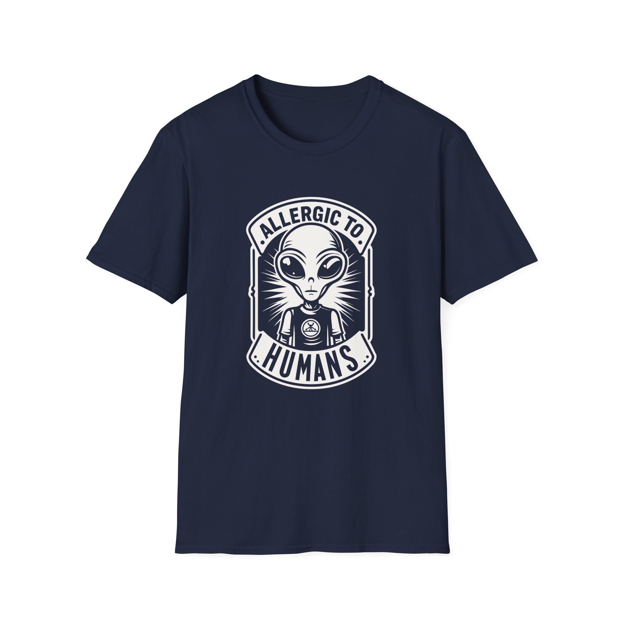 Allergic To Humans, Alien - Unisex Softstyle T-Shirt