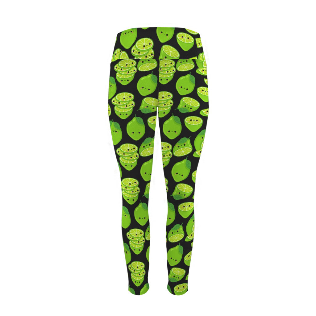Cute Limes - Women's High Waist Pockets Yoga Leggings