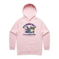 Purrfect Is Overrated Women's AS Colour Hoodie Pink Womens Hoodie animal Fitness Positivity Printed In Australia