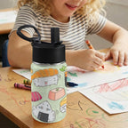 Funny Sushi 12oz Kids Water Bottle with Straw Lid