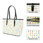 Stars - Leather Tote Bag-Large