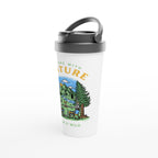 Be One With Nature, Skeleton - White 15oz Stainless Steel Travel Mug Travel Mug Globally Fulfilled Summer
