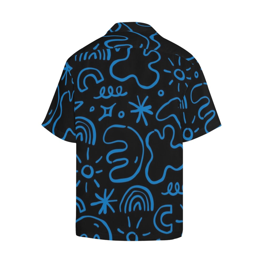 Blue Squiggle - Mens Hawaiian Shirt