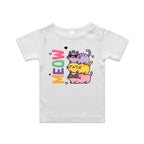 Meow, Colourful Cats AS Colour Baby T-shirt White Baby T-shirt animal Printed In Australia