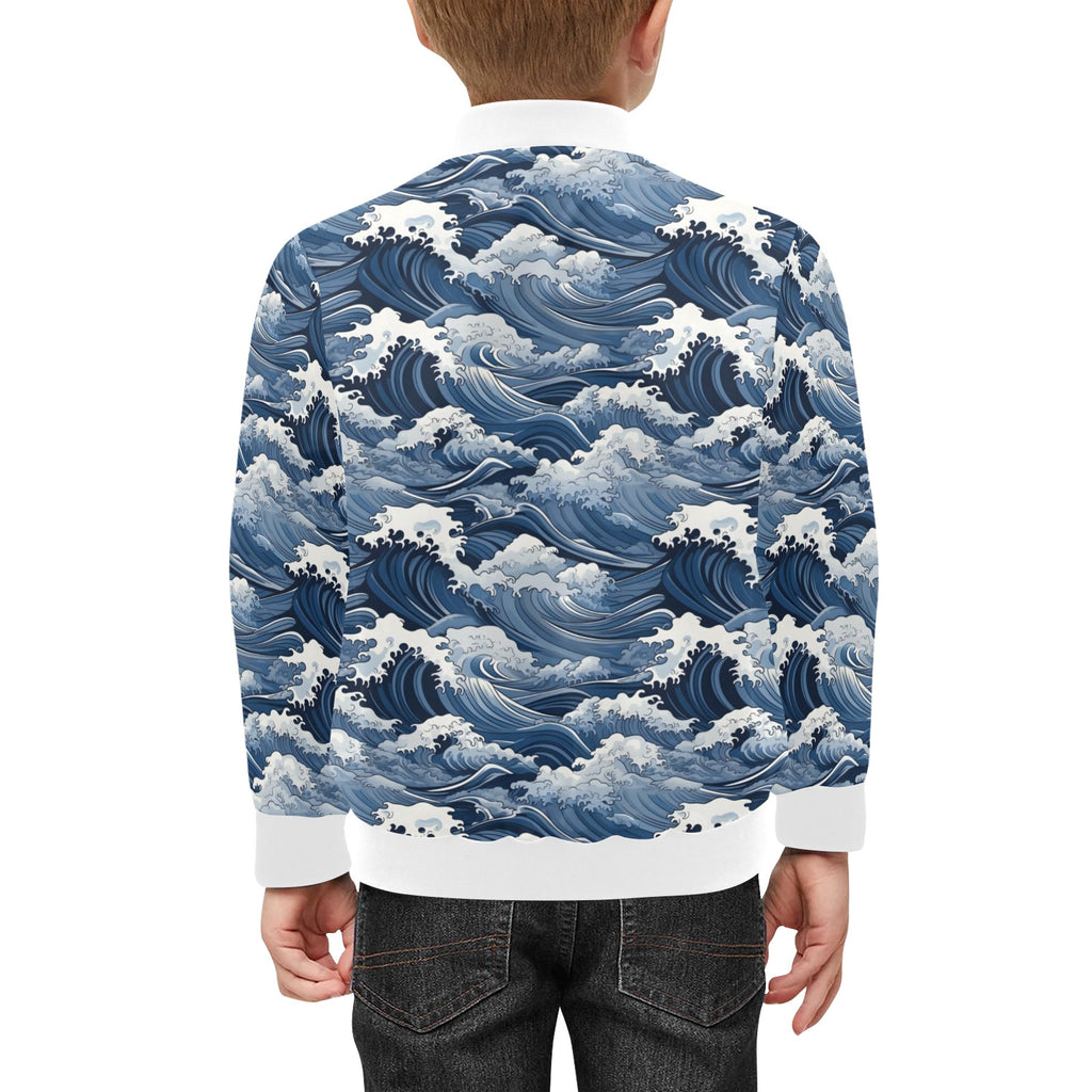 Japanese Waves Kids Bomber Jacket