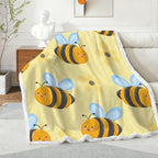 Bright Bees - Double-Layer Fleece Blanket 51"x59"