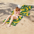 Happy Bananas Beach Chair Towel Cover with Side Pockets