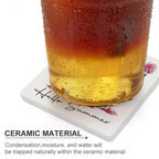 Flamingo Summer - Ceramic Coasters (Square) Ceramic Coasters animal Printed Offshore