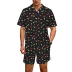 Candy Men's Hawaiian Shirt & Shorts Set Men's Hawaiian Shirt & Shorts Set Food Printed Offshore