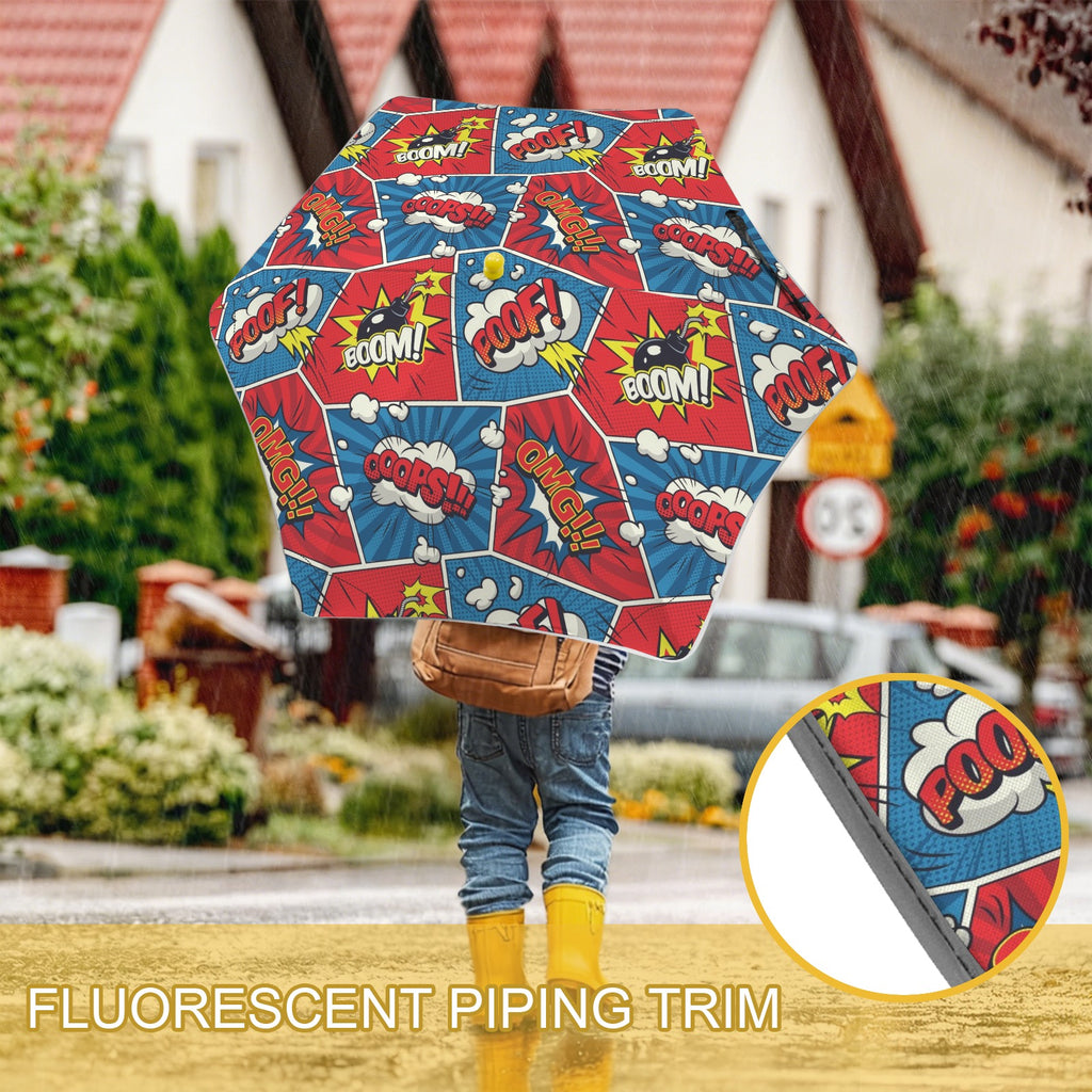 Comic Book Kids Safe Round Corner Umbrella Kids Safe Round Corner Umbrella comic Printed Offshore