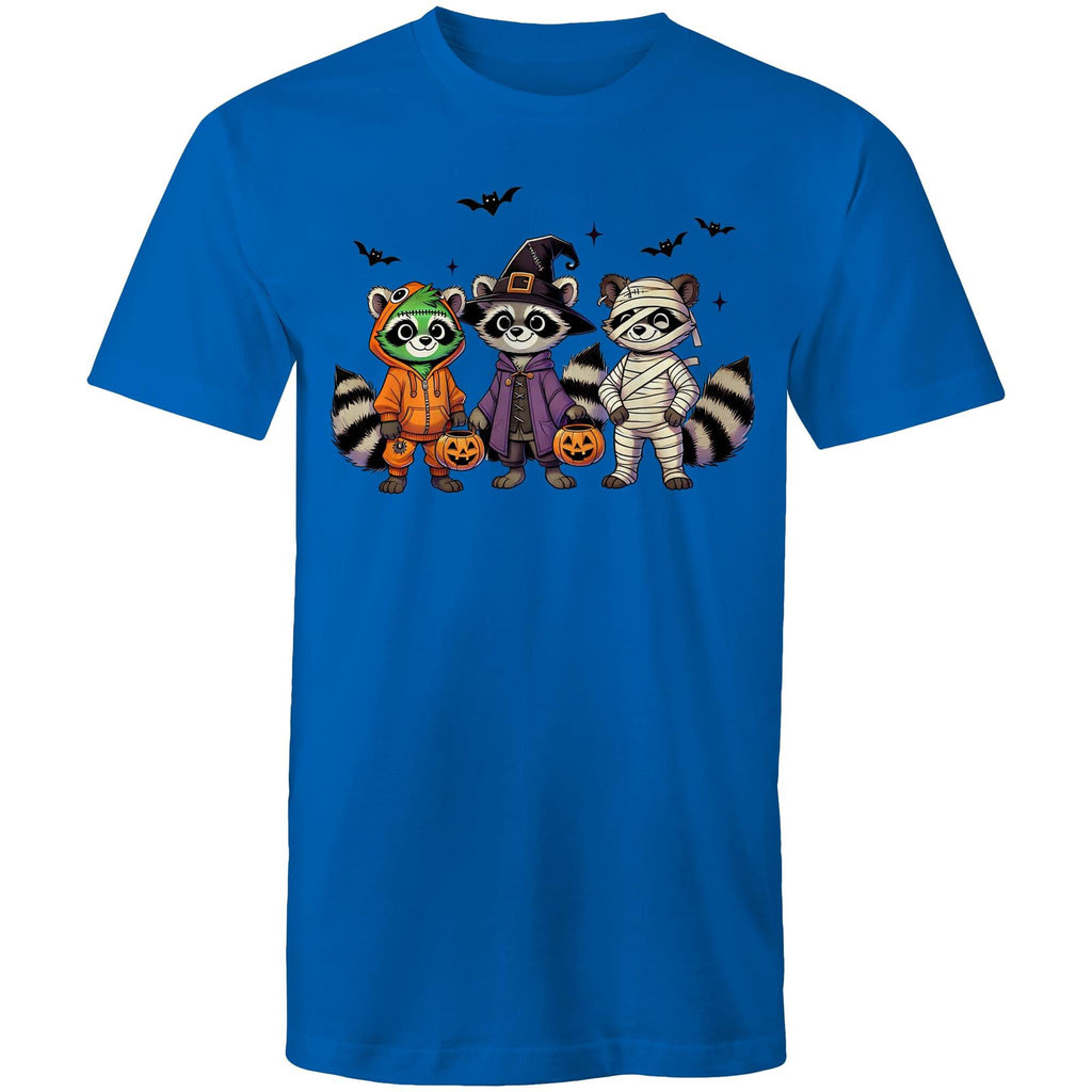 Halloween Raccoons - Mens T-Shirt Bright Royal Mens T-shirt Halloween Printed In Australia
