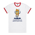 I Remember When I Was Smarter Than My Phone Men's AS Colour Ringer Tee White Red Ringer T-Shirt Printed In Australia Tech