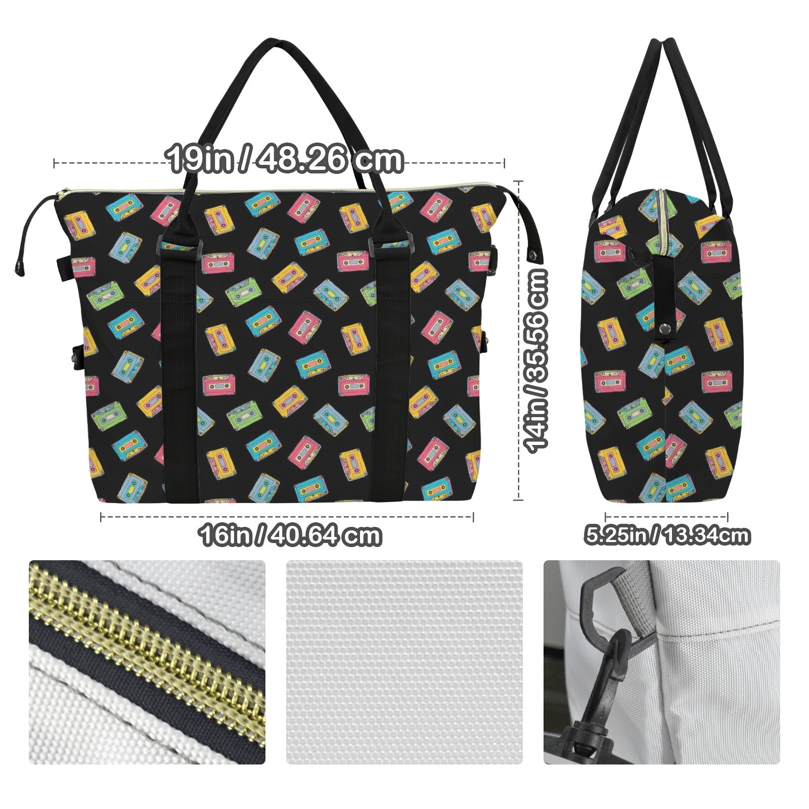 Colourful Cassettes Duffle Bag-Simple (Model 1715) Duffle Bag-Simple (1715)
