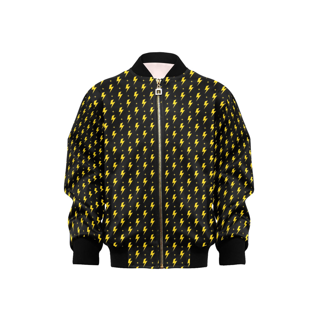 Yellow Lightning Kids Bomber Jacket XL Kids Bomber Jacket comic Printed Offshore