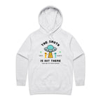 The Truth Is Out There, Alien UFO - Womens Hoodie White Marle Womens Hoodie Printed In Australia Sci Fi