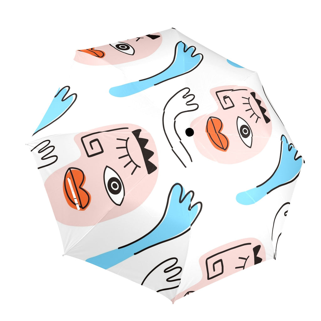 Faces - Semi-Automatic Foldable Umbrella (Model U12) One Size Semi-Automatic Foldable Umbrella (U12)