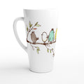 Birds On A Branch - White Latte 17oz Ceramic Mug Default Title Latte Mug animal Globally Fulfilled