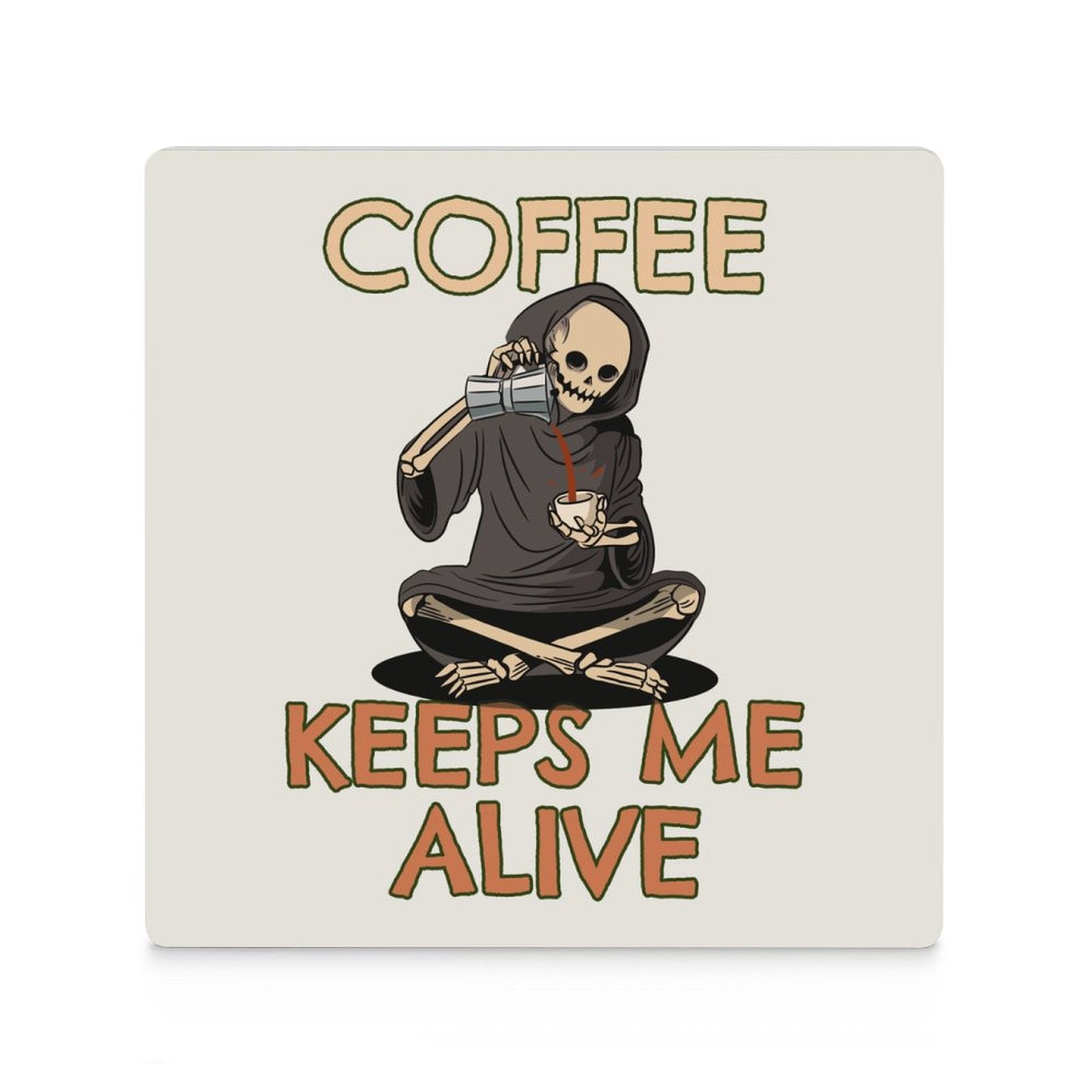 Coffee Keeps Me Alive - Ceramic Coasters (Square) Ceramic Coasters Coffee Printed Offshore