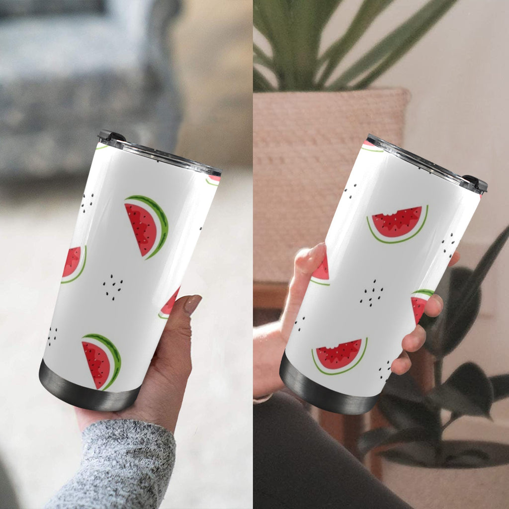 Watermelon - 20oz Mobile Tumbler with Lid (Black Lock) 20oz Travel Mug Food Printed Offshore