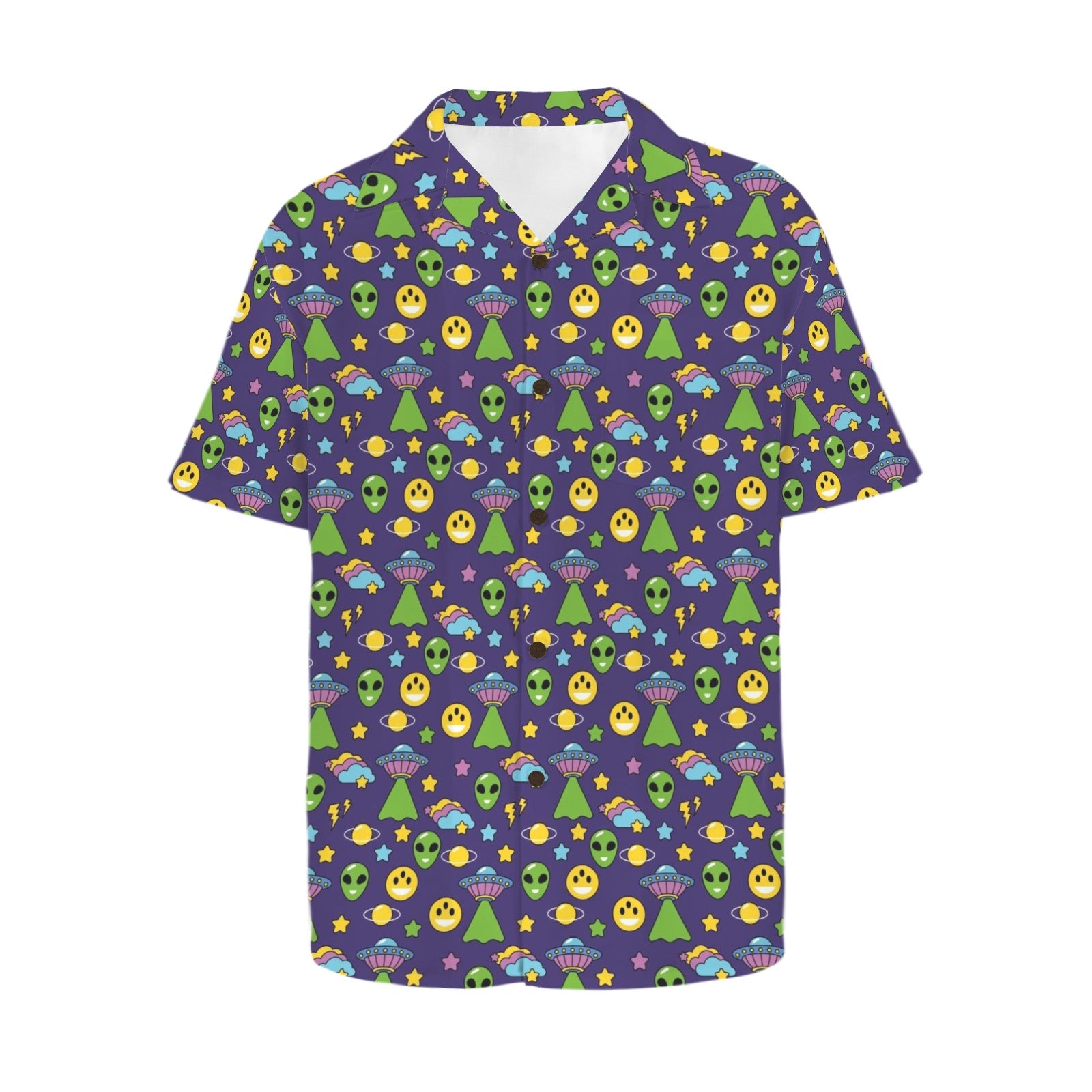 Groovy Alien And UFO Men's Hawaiian Shirt