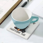 Hang On, Let Me Overthink This Ceramic Coasters (Square) Ceramic Coasters animal Printed Offshore