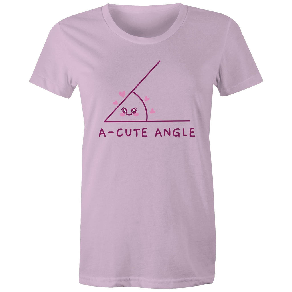 A-cute Angle - Womens T-shirt Lavender Womens T-shirt Maths Printed In Australia