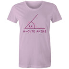 A-cute Angle - Womens T-shirt Lavender Womens T-shirt Maths Printed In Australia