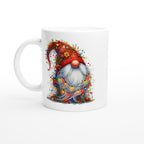 Christmas Gnome Wrapped In Lights - White 11oz Ceramic Mug Default Title Christmas Mug Christmas Globally Fulfilled