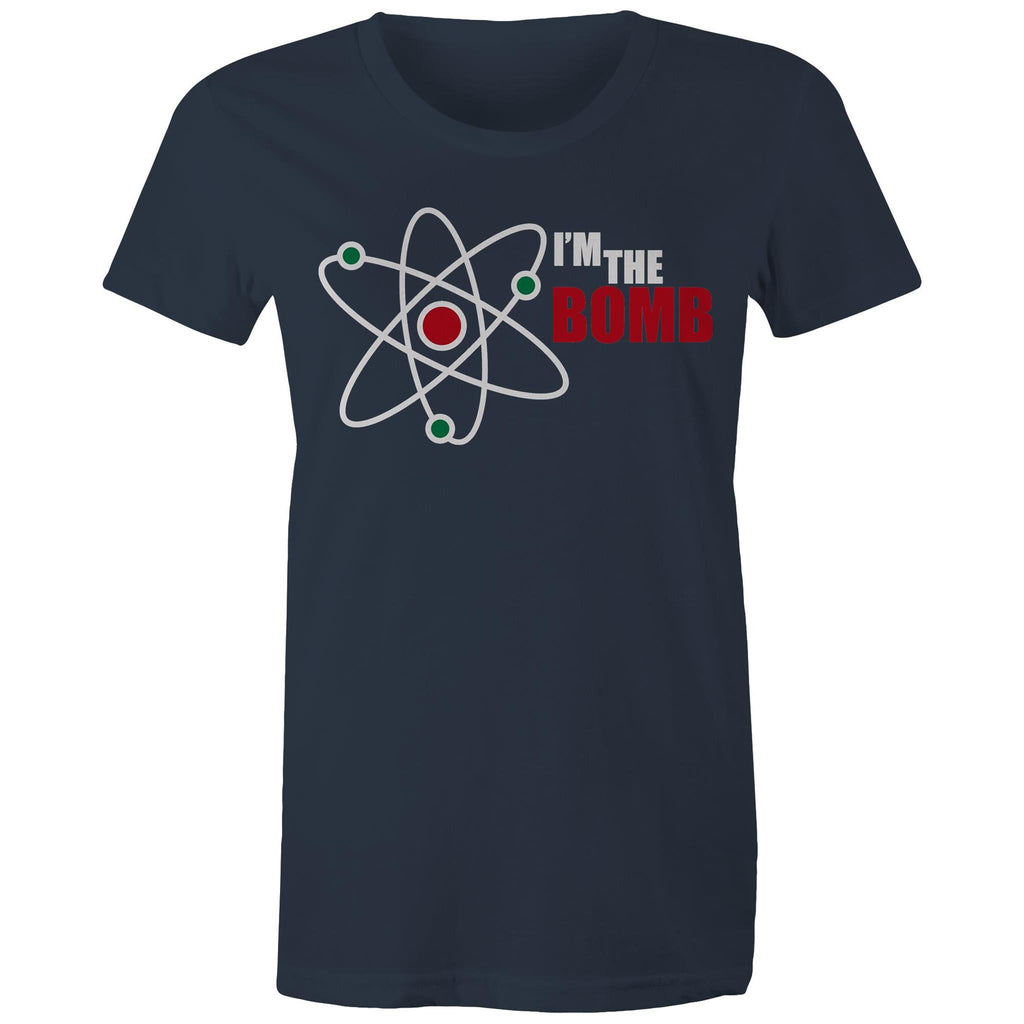 Atom, I'm The Bomb - Womens T-shirt Navy Womens T-shirt Printed In Australia Science