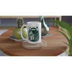 Alien And Bigfoot Play Guitar - White 15oz Ceramic Mug 15oz Mug Globally Fulfilled Music Sci Fi