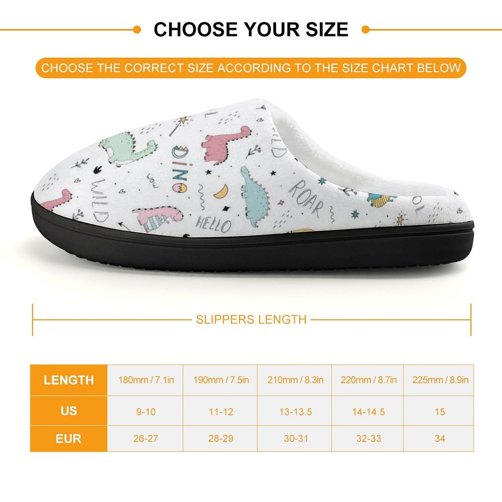 Quirky Dinosaurs Kids Cotton Slippers