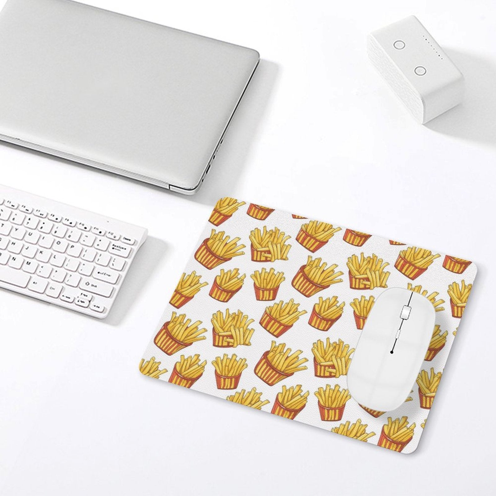 French Fries - Leather Mouse Pad Leather Mouse Pad Food Printed Offshore