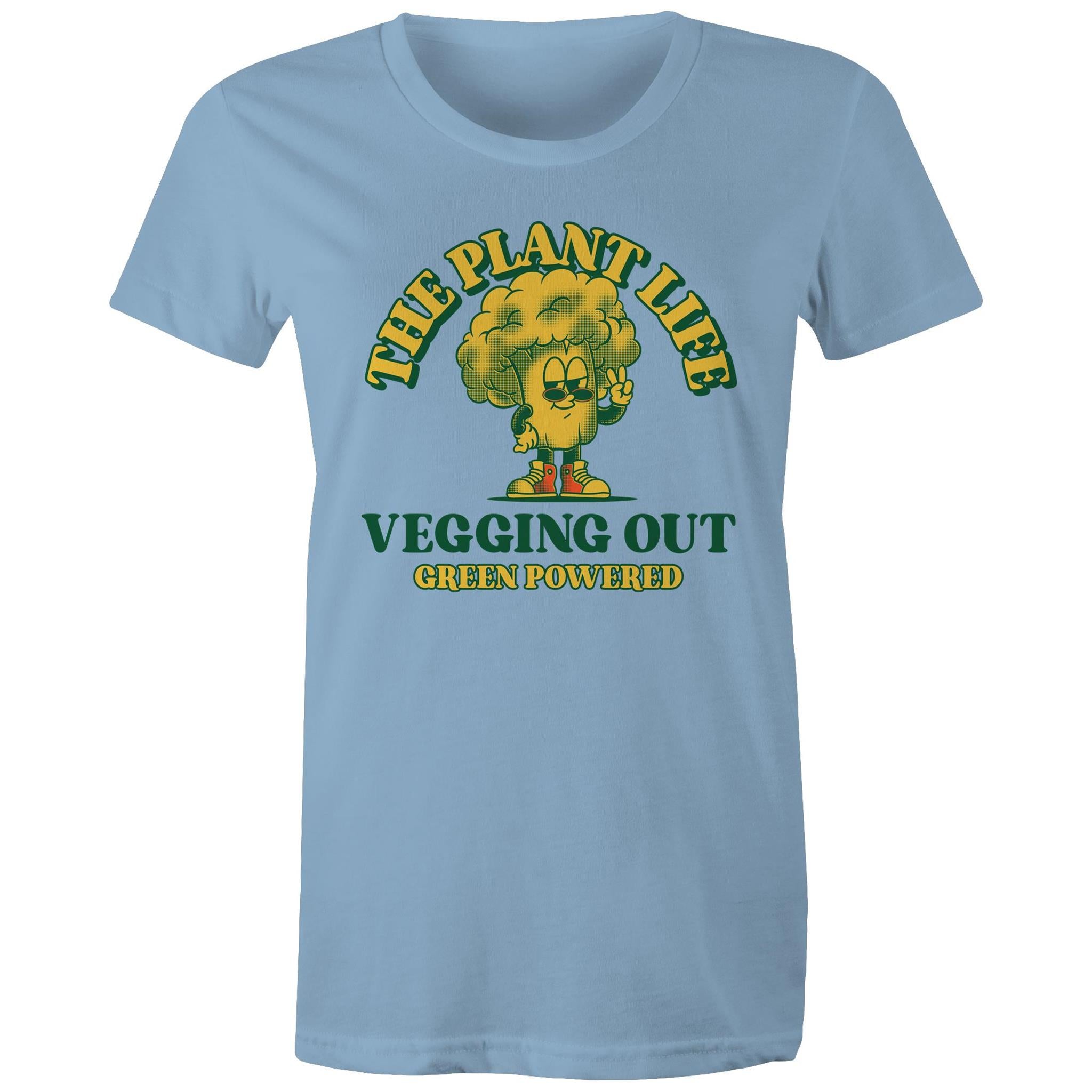 The Plant Life, Vegetarian - Womens T-shirt Carolina Blue Womens T-shirt Plants Printed In Australia